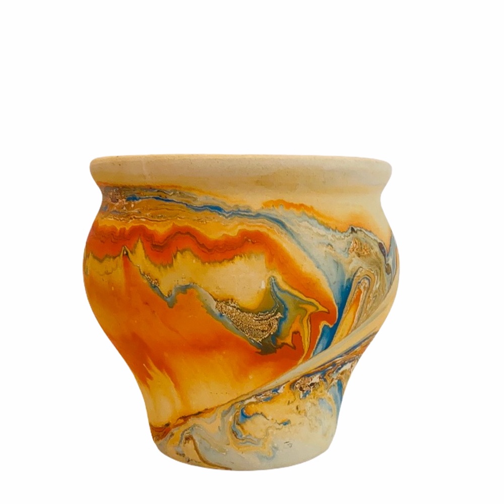 Vintage Nemadji Pottery Marbleized Swirl Vase